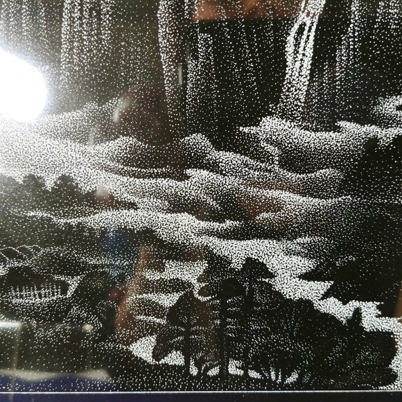 Decorative Art Tile Laser Engraved Outdoor Waterfall Scene 12" x 7" - Picture 9 of 10